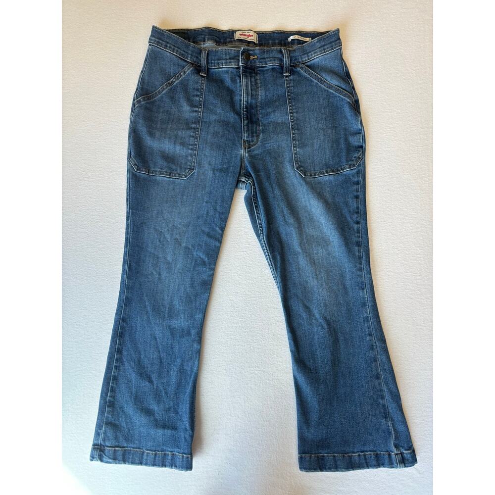 Vintage 90s Wrangler High Rise Kick Flare Blue Jeans Women’s Size 34 Western